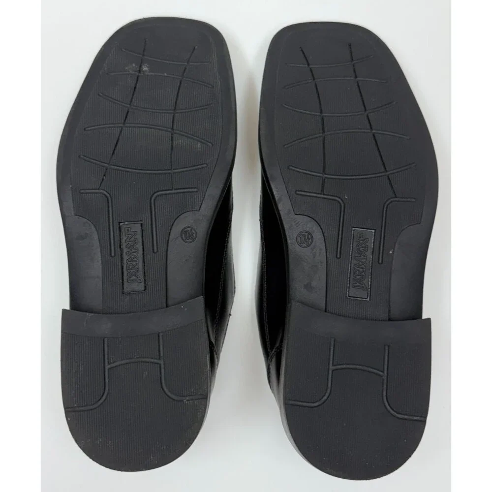 Jarman Metropolis Men's 10.5 Black Slip On Dress Shoes Square Toe Loafers